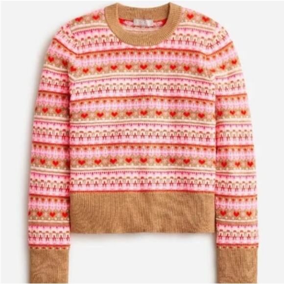 J Crew Shrunken Fair Isle Sweater Size Medium - Picture 1 of 6